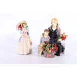 Royal Doulton The Little Mother HN1399 registration number 753475 and Miss Demure HN1402