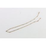 9ct gold bar link neck chain, 46cm long 14.8g