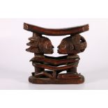 Democratic Republic of Congo, Luba Shankadi headrest with decorated ends to the rest, supported by