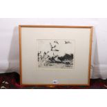 FRANK WESTON BENSON (American, 1862-1951), Baldpates, Pencil signed etching, 19cm x 25cm, Aitken &