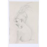 STEPHANIE REW (b 1971), Burlesque Study, Signed and dated '09, pencil drawing, 32cm x 22cm