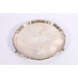 Edward VII silver salver by Horace Woodward & Co Ltd London 1906, 31cm diameter, 824g gross