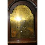 Dan Binny of Edinburgh longcase Grandfather clock, the brass dial with Roman numeral chapter ring,