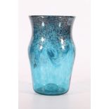 Scottish Perthshire blue art glass baluster vase by Strathearn, leaping salmon mark to base, 20cm