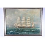 G MANSON Sailing Ship Signed and dated 1909-10, oil on canvas, 39cm x 54cm