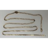 Italian 9ct gold flattened curb link neckchain, 9.3g gross