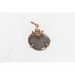 Spanish Galleon Atocha Shipwreck Treasure, a two reale silver coin in 14kt gold pendant mount with