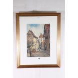 GEORGE STRATTON FERRIER RI RSW (1852-1912), A Street in Rothenburg Alie Tauber, Signed