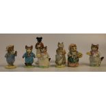 Beswick Beatrix Potter porcelain models including Pickles, Tabatha Twitchit, Miss Moffat, Tom Kitten