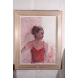 ANN ORAM RSW (Scottish b 1956) Dancer Signed and dated ?96, watercolour, 75cm x 56cm