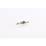 Antique unhallmarked white metal sapphire and diamond bar brooch 5cm long 2.8g