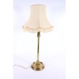 Antique brass column table lamp in the manner of Benson, 51cm tall