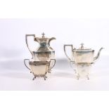 George V four piece tea set by Stevenson & Law Sheffield 1928, 1864g gross