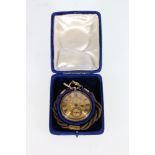 9ct gold cased open face key winding pocket watch, the works engraved "Alexander and Son Chronometer