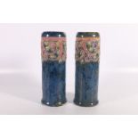 Pair of Royal Doulton stoneware vases 8169, the base with initials MB (Maud Bowden?) and LP (Lily