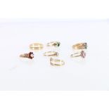 Seven 9ct gold dress rings, 14.5g gross