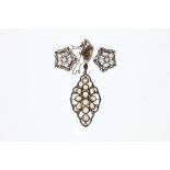 Contemporary silver gilt moonstone set pendant and a pair of similar earrings