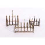 Three Silver toast racks, Emile Viner Sheffield 1957, Francis Howard Ltd Sheffield 1961 and Barker