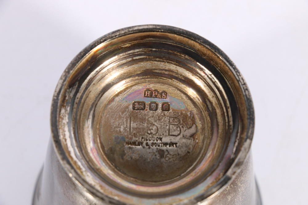 George VI silver christening mug with incised nursery designs including Squirrel, Noah's Ark, - Image 2 of 2