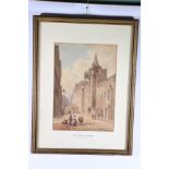 WILLIAM HENRY NUTTER (1819-1872) The Old Toll Booth Edinburgh Signed and dated 1850 watercolour 38cm