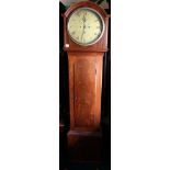 James Clark of Edinburgh longcase Grandfather clock, the brass dial with Roman numeral chapter ring,