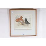 HENRY WILKINSON (1921-2011), Labrador Retrieving Hare, Pencil signed artist's proof coloured