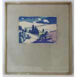 Early 20th Century British School - chromolithographic print of a landscape with monogram seal and