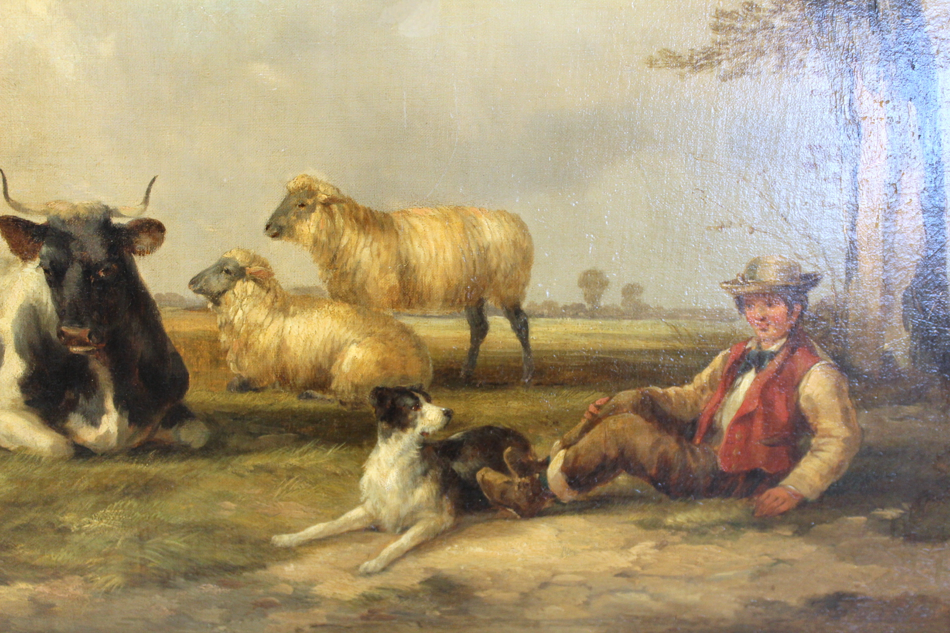 HENRY BRITTAN WILLIS (1810-1884).Pastoral landscape with cattle, sheep and shepherd.Oil on - Image 5 of 43