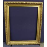 Large 19th century gilt picture frame with foliate and reeded moulding, to fit image 128cm x 101.