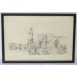 CHERUBINI. (19TH CENTURY).Esmeh Market, Egypt.Pencil.25cm x 37cm.Inscribed with title.