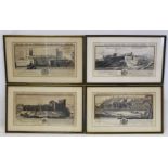 Nine 18th century steel engravings of Cumberland after originals by Samuel and Nathaniel Buck,