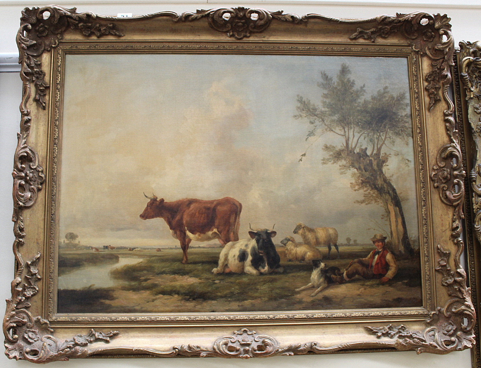 HENRY BRITTAN WILLIS (1810-1884).Pastoral landscape with cattle, sheep and shepherd.Oil on - Image 14 of 43