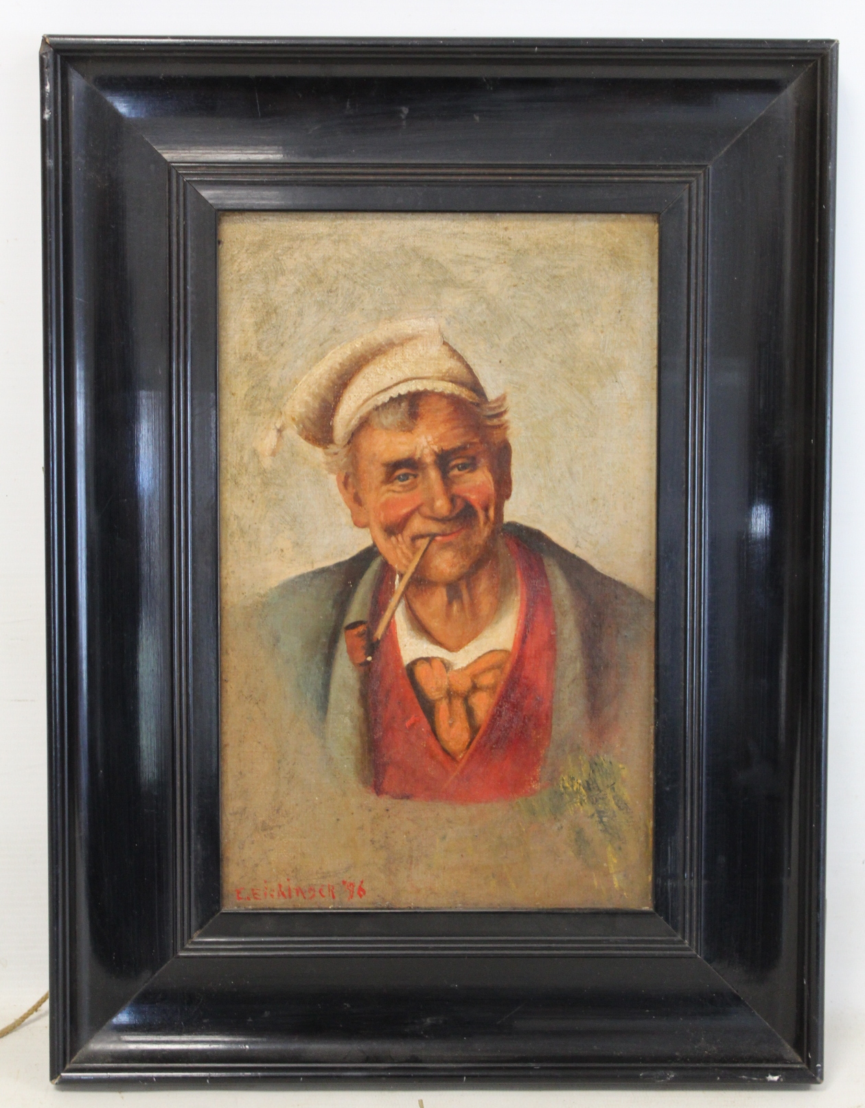 ERWIN EICHINGER (AUSTRIAN 1892-1950). Portrait of a sailor.Oil on canvas board.29cm x 18cm.Signed,