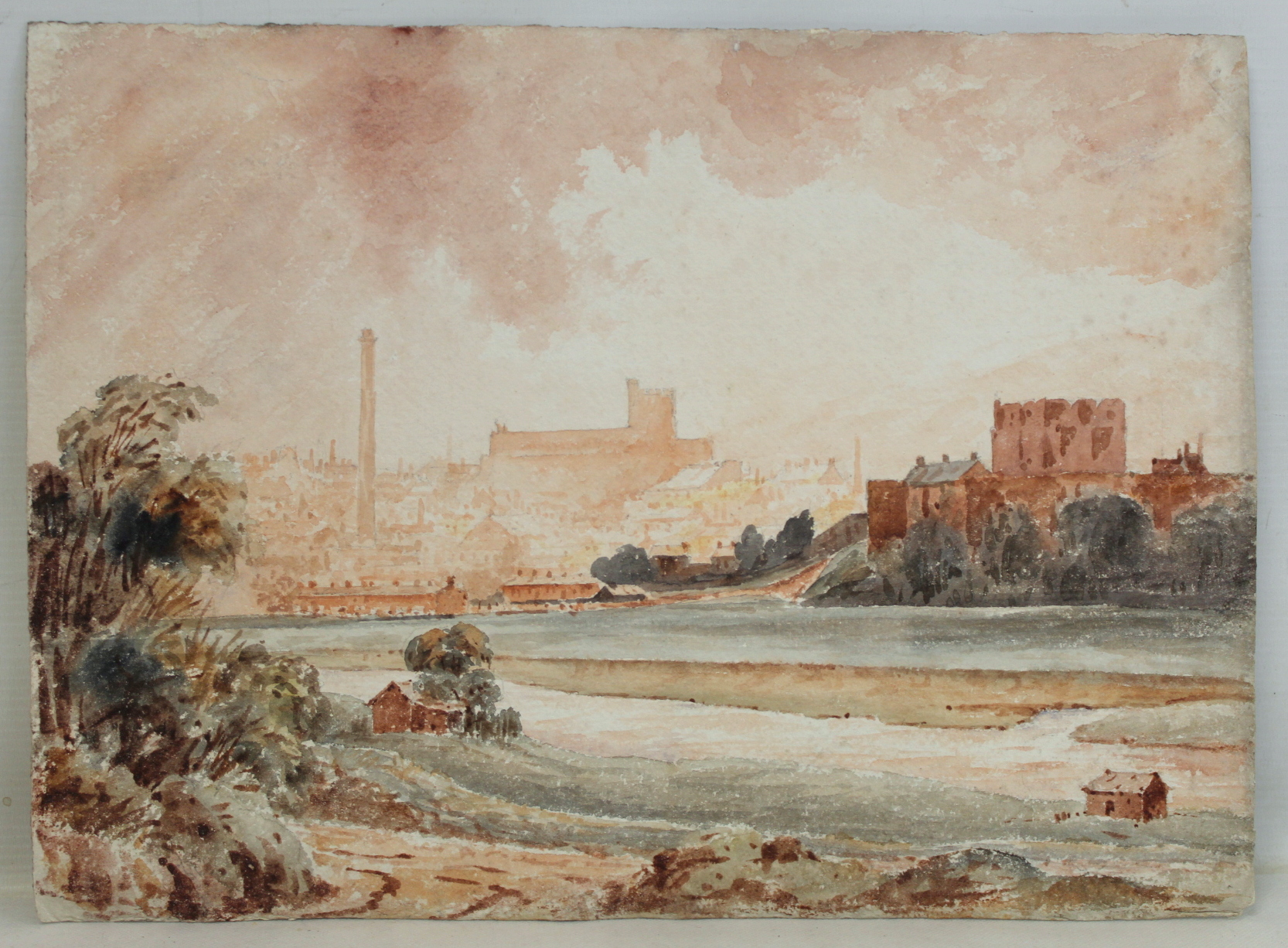 ATTRIBUTED JOHN LOUIS PETIT (1801-1868).View of Carlisle from Edenside.Watercolour over pencil -