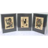 Three 20th century Cubist lithographs of abstract figures, each 25.5cm x 20.5cm.