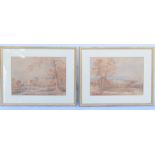 ATTRIB. MATTHEW ELLIS NUTTER.Wreay Hall - a pair.Watercolours.Each 25cm x 35cm. (2).