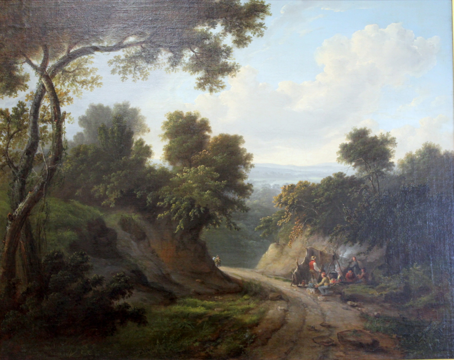THE MANNER OF JOHN RATHBONE (BRITISH C.1750-1807).Gypsy encampment.Oil on canvas.56cm x 70cm. - Image 2 of 7