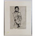 JERRY RINACRE.Male nude.Ink wash over pencil - unframed.28.5cm x 20.5cm.Signed in pencil.