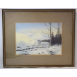 EDWARD HORACE THOMPSON (1879-1949).Snow covered view of Skiddaw.Watercolour.18.5cm x 25.5cm.Signed.