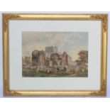 WILLIAM HENRY NUTTER. (1819-1872).Lanercost Priory.Watercolour.24cm x 35.5cm.Signed, dated 1852.