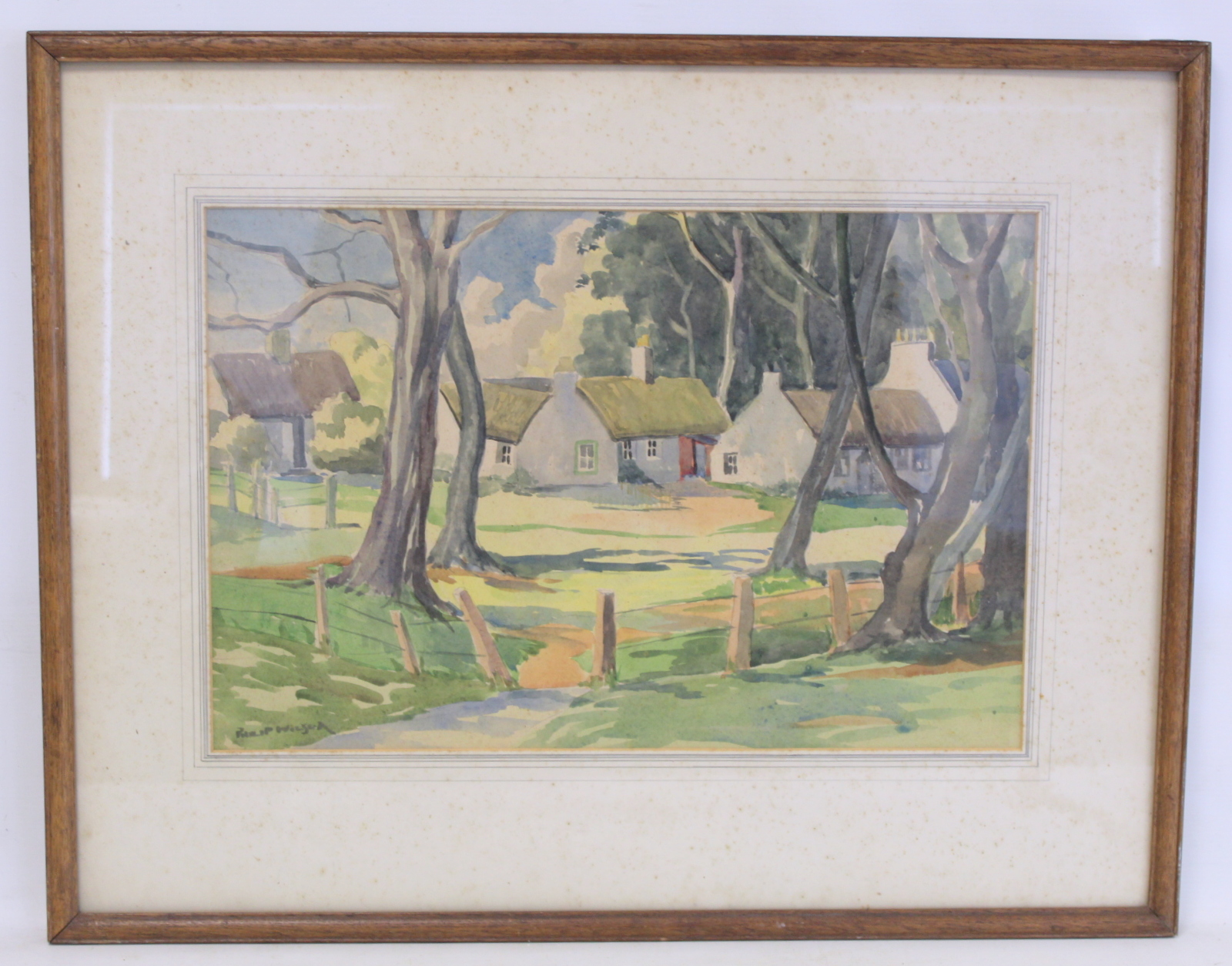 PHILIP WILSON (20TH CENTURY SCOTTISH).Swanston village.Watercolour.33cm x 51cm.Signed, inscribed