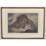 DELMAR HARMOOD BANNER. (1896-1983).Great Gable from Kirk Fell.Watercolour.36cm x 54.5cm.Signed,