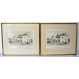 Three monochrome lithographs of Gretna Hall, Gretna Green, after originals by William James