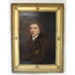 ATTRIBUTED TO GEORGE ROMNEY.Portrait of a young gentleman, half length.Oil on canvas - relined.74.