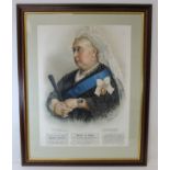 Victorian commemorative advertising portrait chromolithograph of Queen Victoria for the Diamond