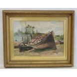 HENRY WILLIAM JENNINGS-BROWN (D. C.1887).Study at Pont-Aven (Study of boats; Brittany).Watercolour.
