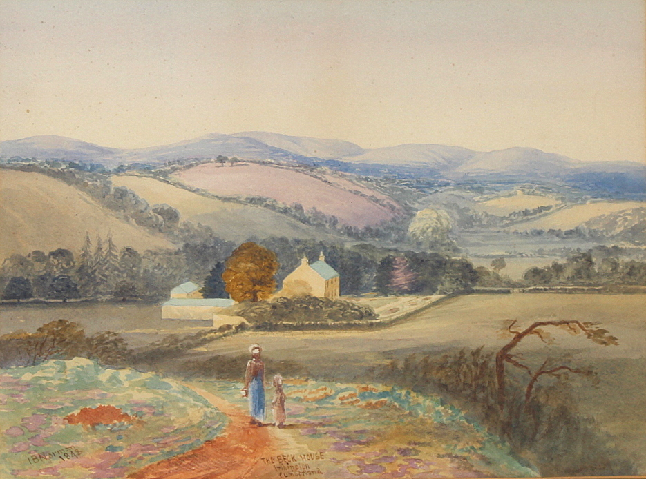 I. B. NORMAN.The Beck House, Irthington.Watercolour.25cm x 33.5cm.Signed, inscribed, dated 1848. - Image 2 of 4