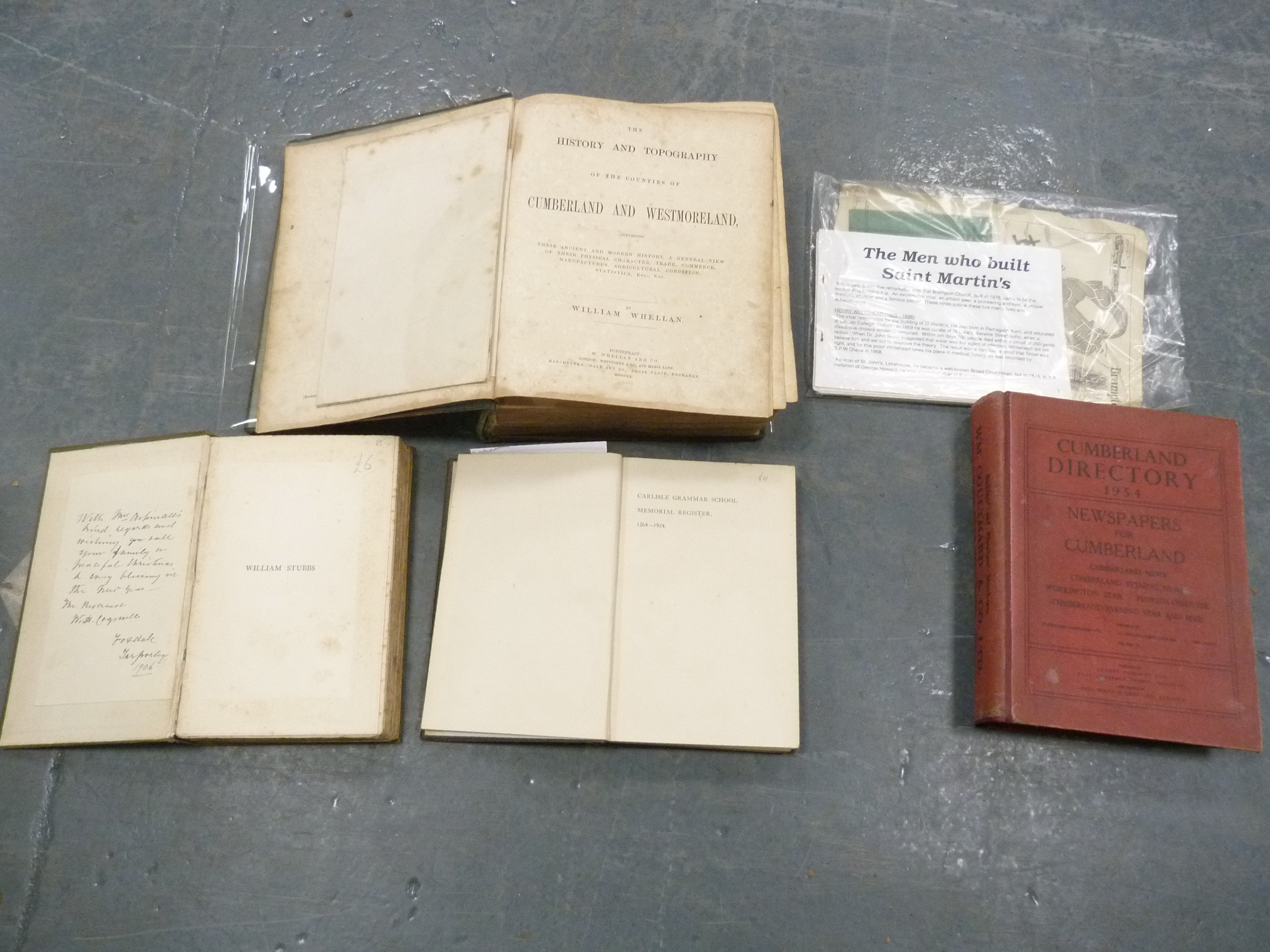 WHELLAN WILLIAM.  The History & Topography of the Counties of Cumberland & Westmorland. Fldg. map.