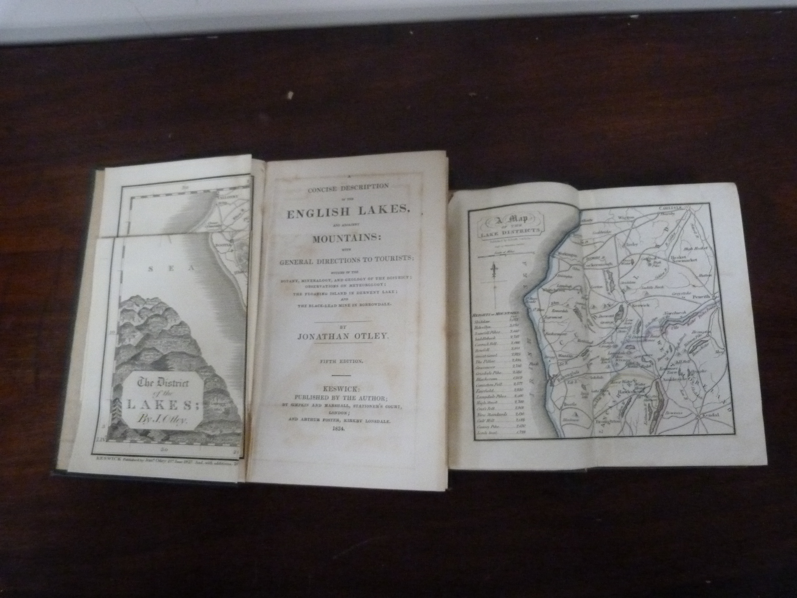 OTLEY JONATHAN.  A Concise Description of the English Lakes & Mountains. Fldg. eng. map & other - Image 2 of 2