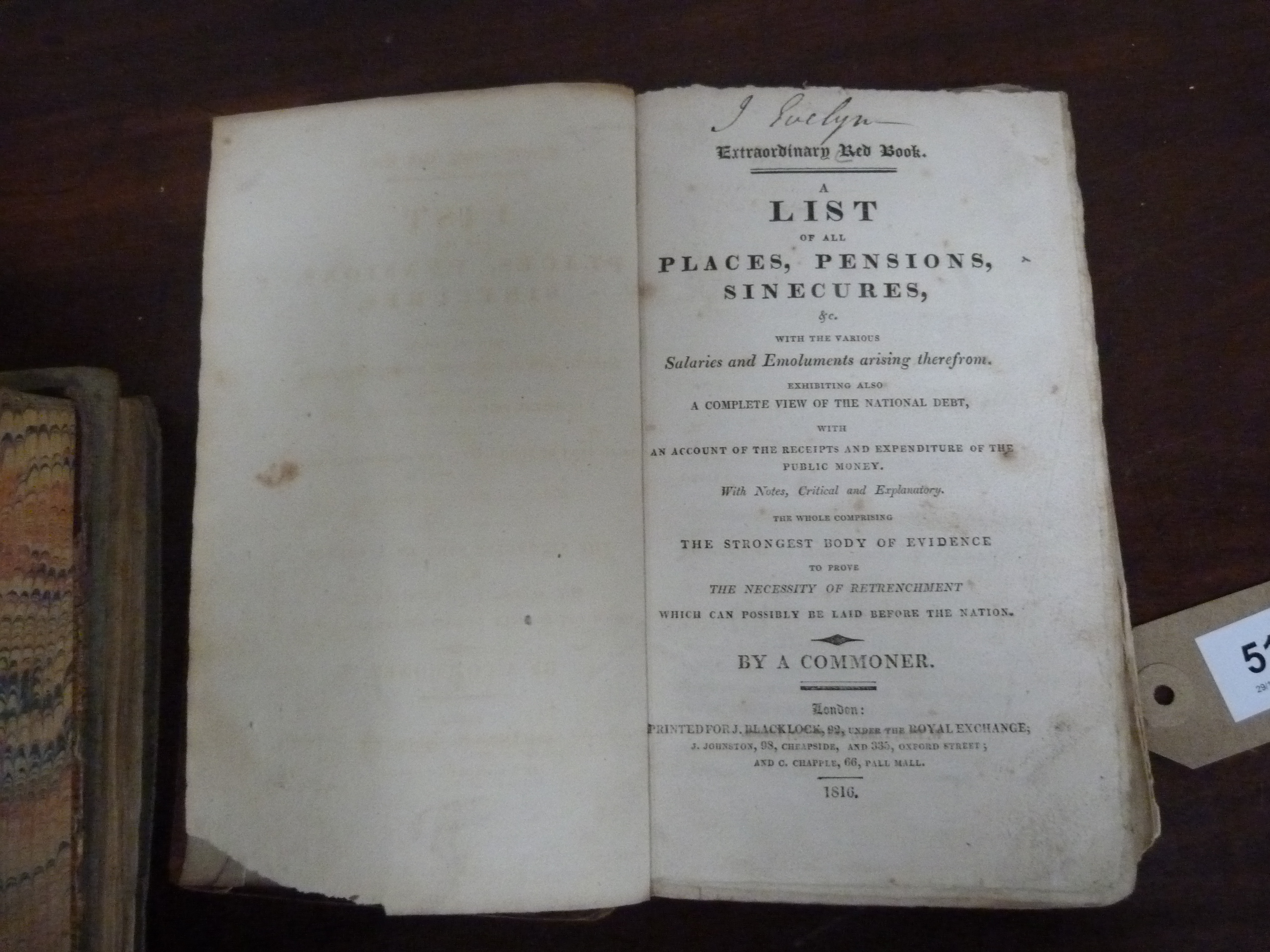 "A COMMONER".  Extraordinary Red Book, A List of All Places, Pensions, Sinecures, etc. Orig. - Image 4 of 4